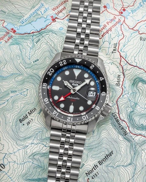 ZEGAREK MĘSKI SEIKO 5 SPORTS SSK019K1 GMT AUTOMAT + BOX ZEGAREK MĘSKI SEIKO 5 SPORTS SSK019K1 GMT AUTOMAT + BOX