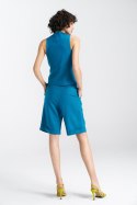 Krótkie lniane spodnie typu szorty SD86 Blue - Nife - 38 Krótkie lniane spodnie typu szorty SD86 Blue - Nife - 38