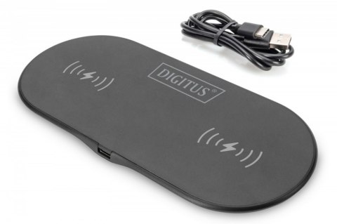 Ładowarka bezprzewodowa indukcyjna 15W Qi Duo-Power 1m USB-C Czarna Ładowarka bezprzewodowa indukcyjna 15W Qi Duo-Power 1m USB-C Czarna