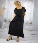 Długa sukienka maxi z wiązaniem w pasie "Letnia Elegancja" (Czarny) Długa sukienka maxi z wiązaniem w pasie "Letnia Elegancja" (Czarny)