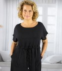 Długa sukienka maxi z wiązaniem w pasie "Letnia Elegancja" (Czarny) Długa sukienka maxi z wiązaniem w pasie "Letnia Elegancja" (Czarny)