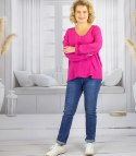 Elegancka bluzka oversize z delikatnie bufiastymi rękawami MARCELINA (Różowy) Elegancka bluzka oversize z delikatnie bufiastymi rękawami MARCELINA (Różowy)