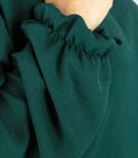 Elegancka bluzka oversize z delikatnie bufiastymi rękawami MARCELINA (Zielony) Elegancka bluzka oversize z delikatnie bufiastymi rękawami MARCELINA (Zielony)