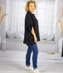 Elegancka koszula oversize z ozdobnym kołnierzykiem "VIVIANNE" (Czarny)