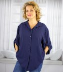 Elegancka koszula oversize z ozdobnym kołnierzykiem "VIVIANNE" (Niebieski)