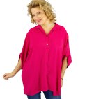 Elegancka koszula oversize z ozdobnym kołnierzykiem "VIVIANNE" (Różowy) Elegancka koszula oversize z ozdobnym kołnierzykiem "VIVIANNE" (Różowy)