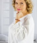 Elegancka koszula tunika oversize z wiązaniami na rękawach SOPHIE (Biały) Elegancka koszula tunika oversize z wiązaniami na rękawach SOPHIE (Biały)