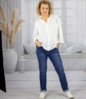 Elegancka koszula tunika oversize z wiązaniami na rękawach SOPHIE (Biały) Elegancka koszula tunika oversize z wiązaniami na rękawach SOPHIE (Biały)