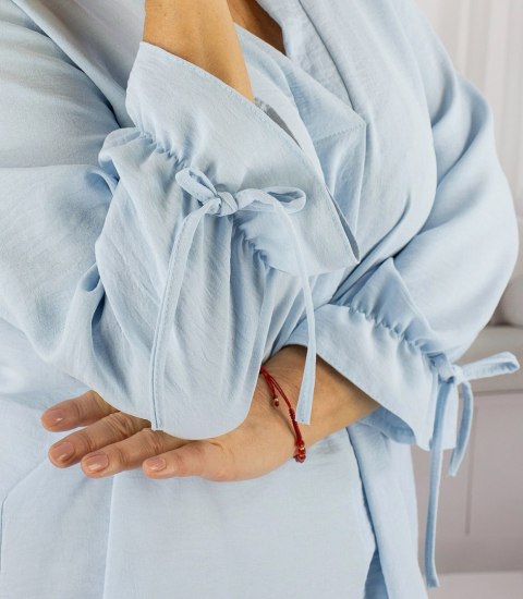 Elegancka koszula tunika oversize z wiązaniami na rękawach SOPHIE (Niebieski) Elegancka koszula tunika oversize z wiązaniami na rękawach SOPHIE (Niebieski)