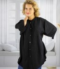 Elegancka koszula tunika oversize ze stójką ANNA (Czarny)