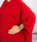 Elegancka koszula tunika oversize ze stójką ANNA (Czerwony) Elegancka koszula tunika oversize ze stójką ANNA (Czerwony)