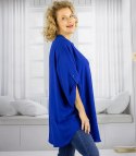 Elegancka koszula tunika oversize ze stójką ANNA (Niebieski)