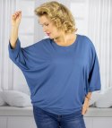 Oversizowa bluzka damska luźna typu nietoperz LUNA (Niebieski) Oversizowa bluzka damska luźna typu nietoperz LUNA (Niebieski)