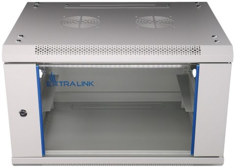 Szafka wisząca rack 6U 600x450 szara szklane drzwi Szafka wisząca rack 6U 600x450 szara szklane drzwi