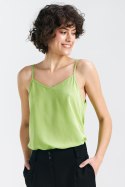 Bluzka basic na cienkich ramiączkach B163 Limonka - Nife - 40 Bluzka basic na cienkich ramiączkach B163 Limonka - Nife - 40