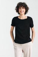 Bluzka basic z krótkim rękawem B160 Black - Nife - 40