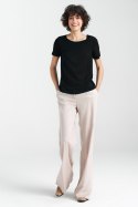 Bluzka basic z krótkim rękawem B160 Black - Nife - 40