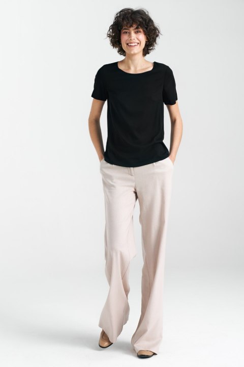 Bluzka basic z krótkim rękawem B160 Black - Nife - 40 Bluzka basic z krótkim rękawem B160 Black - Nife - 40