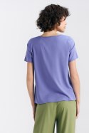 Bluzka basic z krótkim rękawem B160 Violet - Nife - 36 Bluzka basic z krótkim rękawem B160 Violet - Nife - 36