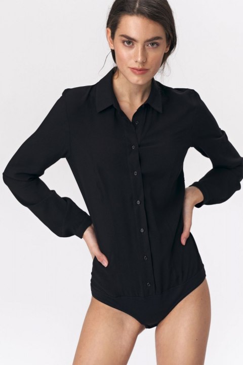 Bluzka koszulowa body B110 Black - Nife - 36 Bluzka koszulowa body B110 Black - Nife - 36
