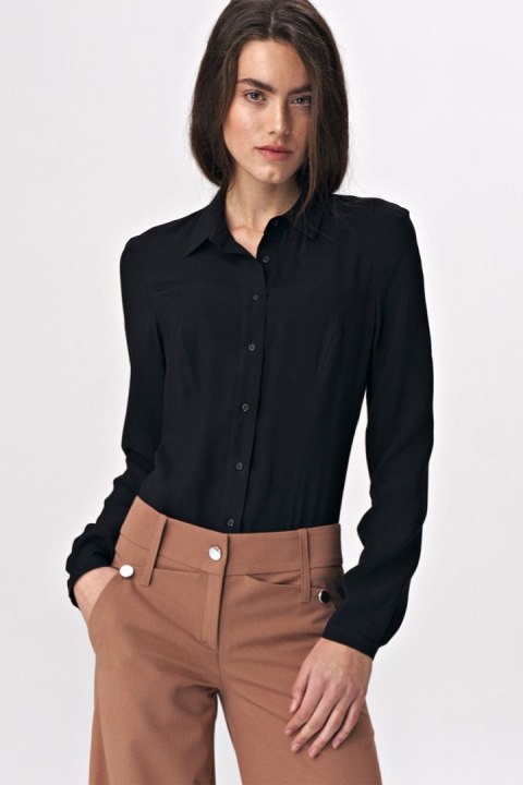 Bluzka koszulowa body B110 Black - Nife - 36 Bluzka koszulowa body B110 Black - Nife - 36