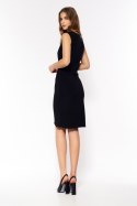 Czarna kopertowa sukienka S202 Black - Nife - 44