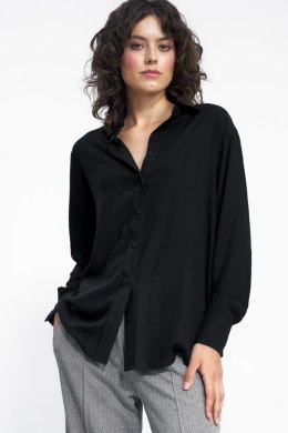 Czarna wiskozowa koszula K73 Black - Nife - 38