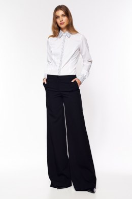 Czarne spodnie palazzo SD65 Black - Nife - 36