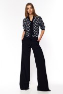 Czarne spodnie palazzo SD65 Black - Nife - 40
