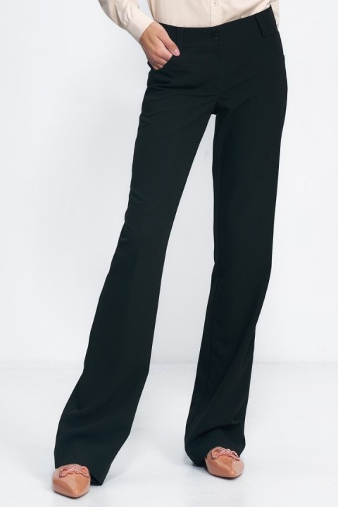 Czarne spodnie typu bootcut SD80 Black - Nife - 42 Czarne spodnie typu bootcut SD80 Black - Nife - 42