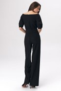 Czarny kombinezon z paskiem KM14 Black - Nife - 38