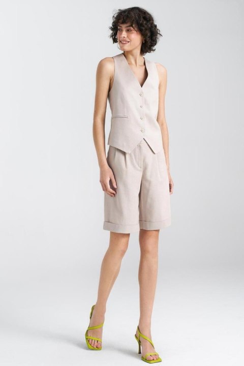 Kamizelka klasyczna lniana KA05 Beige - Nife - 40 Kamizelka klasyczna lniana KA05 Beige - Nife - 40