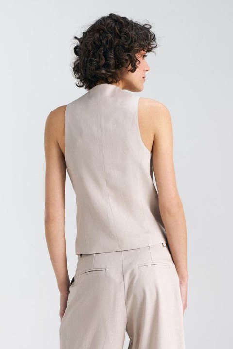 Kamizelka klasyczna lniana KA05 Beige - Nife - 40 Kamizelka klasyczna lniana KA05 Beige - Nife - 40