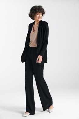 Marynarka lniana dłuższa Z55 Black - Nife - 42