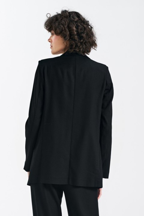 Marynarka lniana dłuższa Z55 Black - Nife - 44 Marynarka lniana dłuższa Z55 Black - Nife - 44