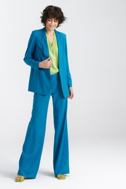 Marynarka lniana dłuższa Z55 Blue - Nife - 38
