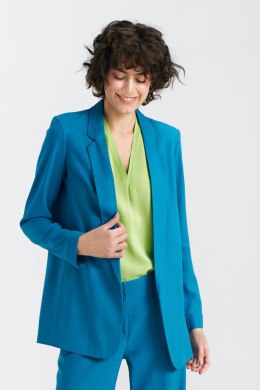 Marynarka lniana dłuższa Z55 Blue - Nife - 40