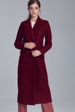 Płaszcz dwurzędowy PL06 Bordo - Nife - 40