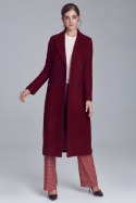 Płaszcz dwurzędowy PL06 Bordo - Nife - 40
