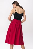 Spódnica Rozkloszowana czerwona spódnica midi SP50 Red - Nife - 34 Spódnica Rozkloszowana czerwona spódnica midi SP50 Red - Nife - 34