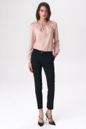 Spodnie Czarne spodnie zapinane na napy SD37 Black - Nife - 38