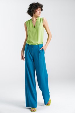 Spodnie lniane wide leg SD85 Blue - Nife - 36