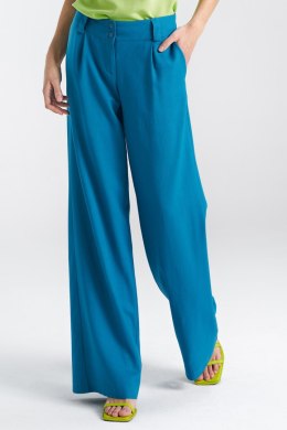 Spodnie lniane wide leg SD85 Blue - Nife - 40