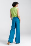 Spodnie lniane wide leg SD85 Blue - Nife - 40 Spodnie lniane wide leg SD85 Blue - Nife - 40