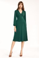 Sukienka Klasyczna zielona sukienka midi S194 Green - Nife - 36