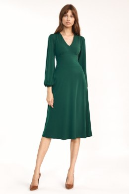 Sukienka Klasyczna zielona sukienka midi S194 Green - Nife - 36