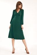 Sukienka Klasyczna zielona sukienka midi S194 Green - Nife - 36