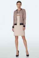 Sukienka Prosta sukienka z kieszeniami w beżową kratę S160 Beige/Krata - Nife - 42 Sukienka Prosta sukienka z kieszeniami w beżową kratę S160 Beige/Krata - Nife - 42