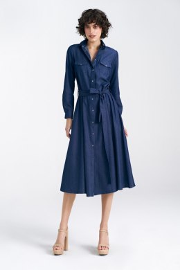 Sukienka jeansowa zapinana na napy S240 Denim - Nife - 42