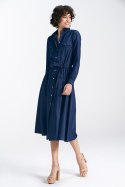 Sukienka jeansowa zapinana na napy S240 Denim - Nife - 44